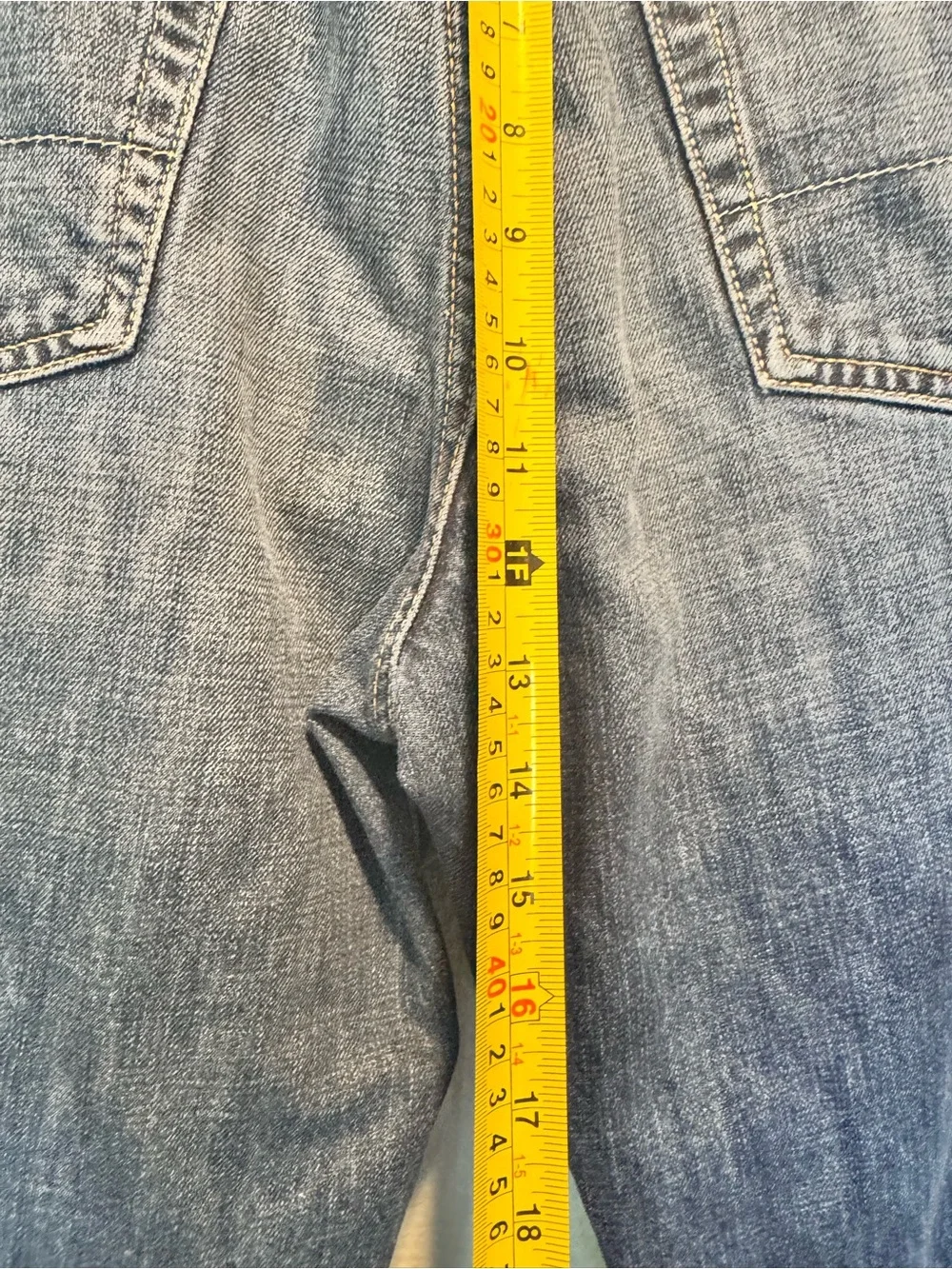 LUC Eddie Bauer Men's 33/321Classic Straight Fit Jeans - Dark Blue slightly dist